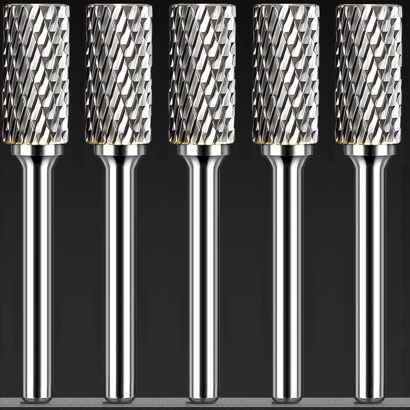 KOTVTM Tungsten Carbide Burr Set SA-5 Double Cut Rotary Burr File(1/2â€ cutter Dia X 1â€Cutter Length) with 1/4'' Shank for Die Grinder Drill Bits (Pack of 5)â€¦ - Image 5